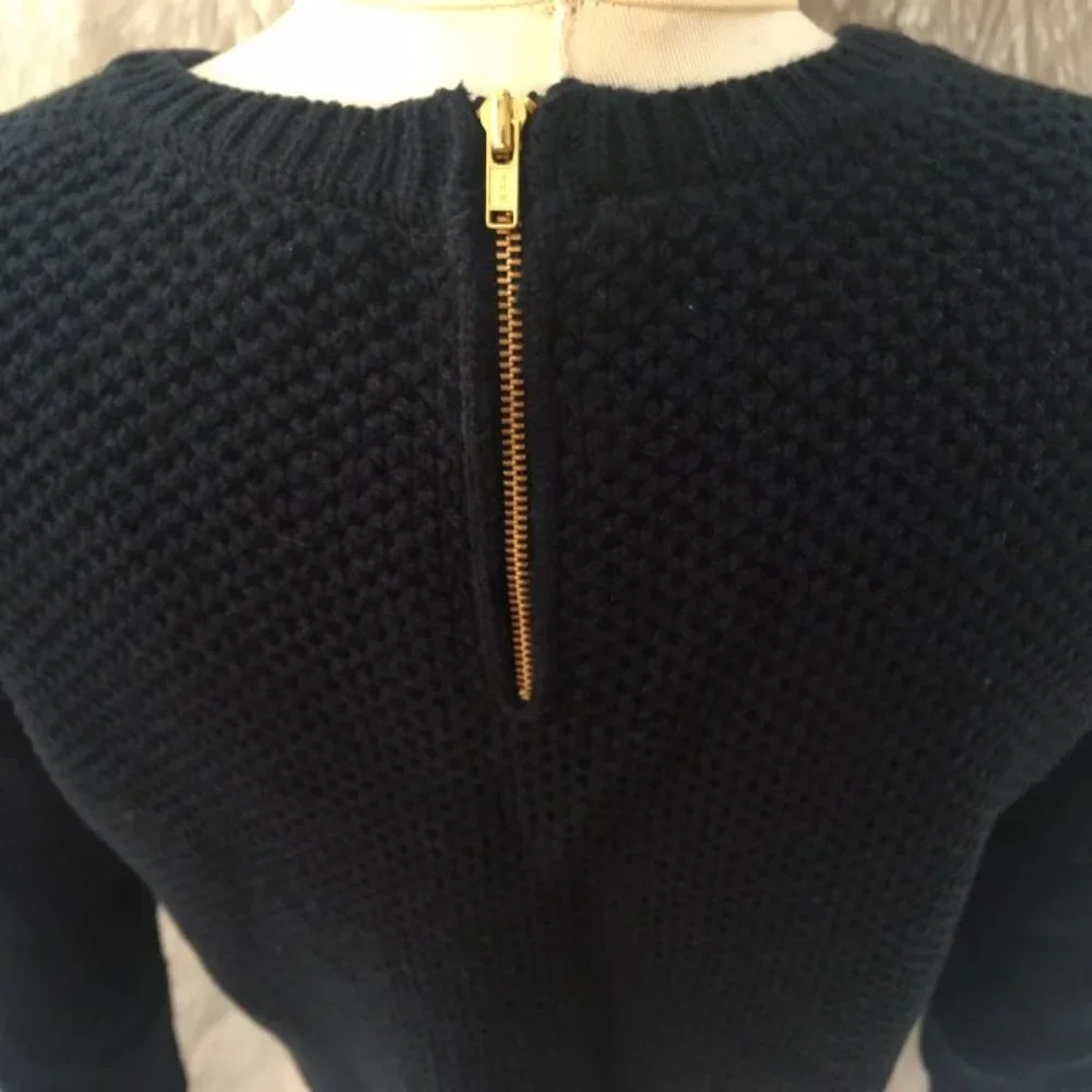 J. Crew Navy & White Shirttail Sweater